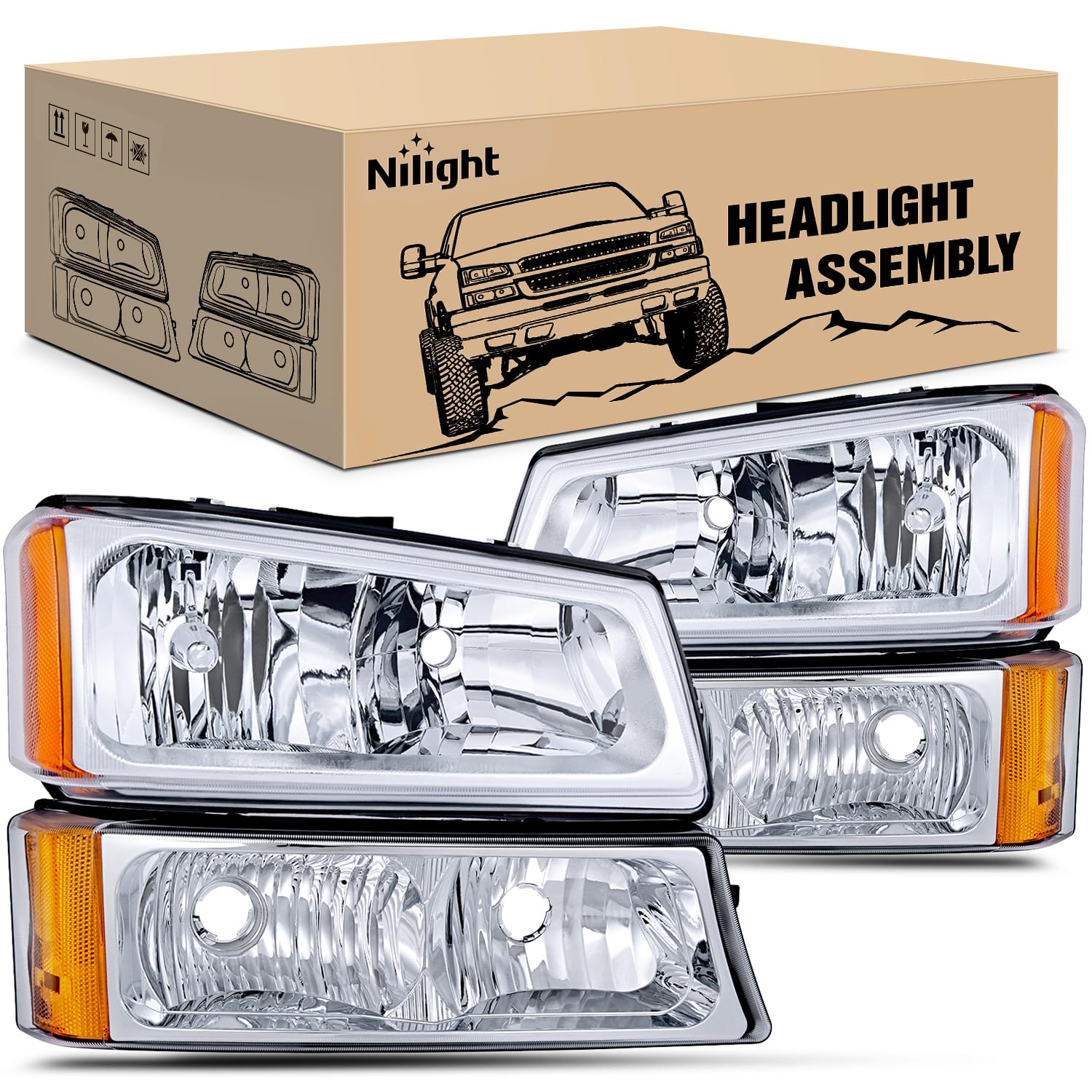 Foto 2 pulgar | Conjunto De Faros Nilight Para Chevy Silverado Avalanche - Venta Internacional.