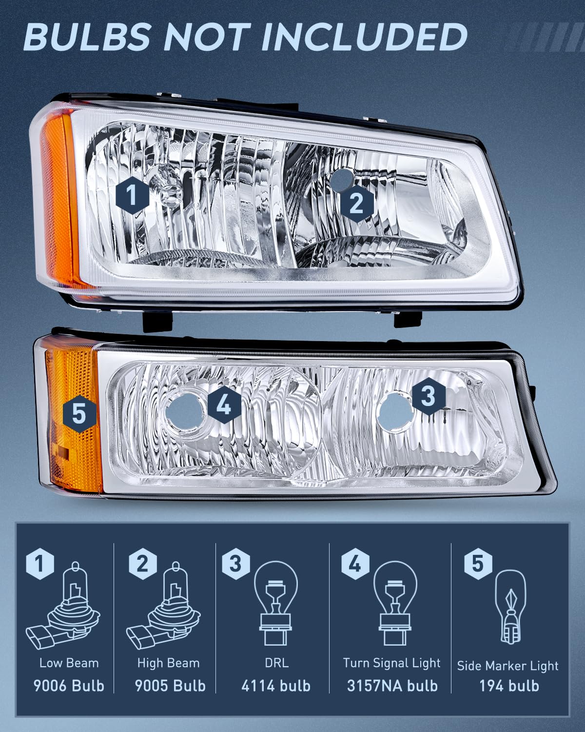 Foto 3 pulgar | Conjunto De Faros Nilight Para Chevy Silverado Avalanche - Venta Internacional.