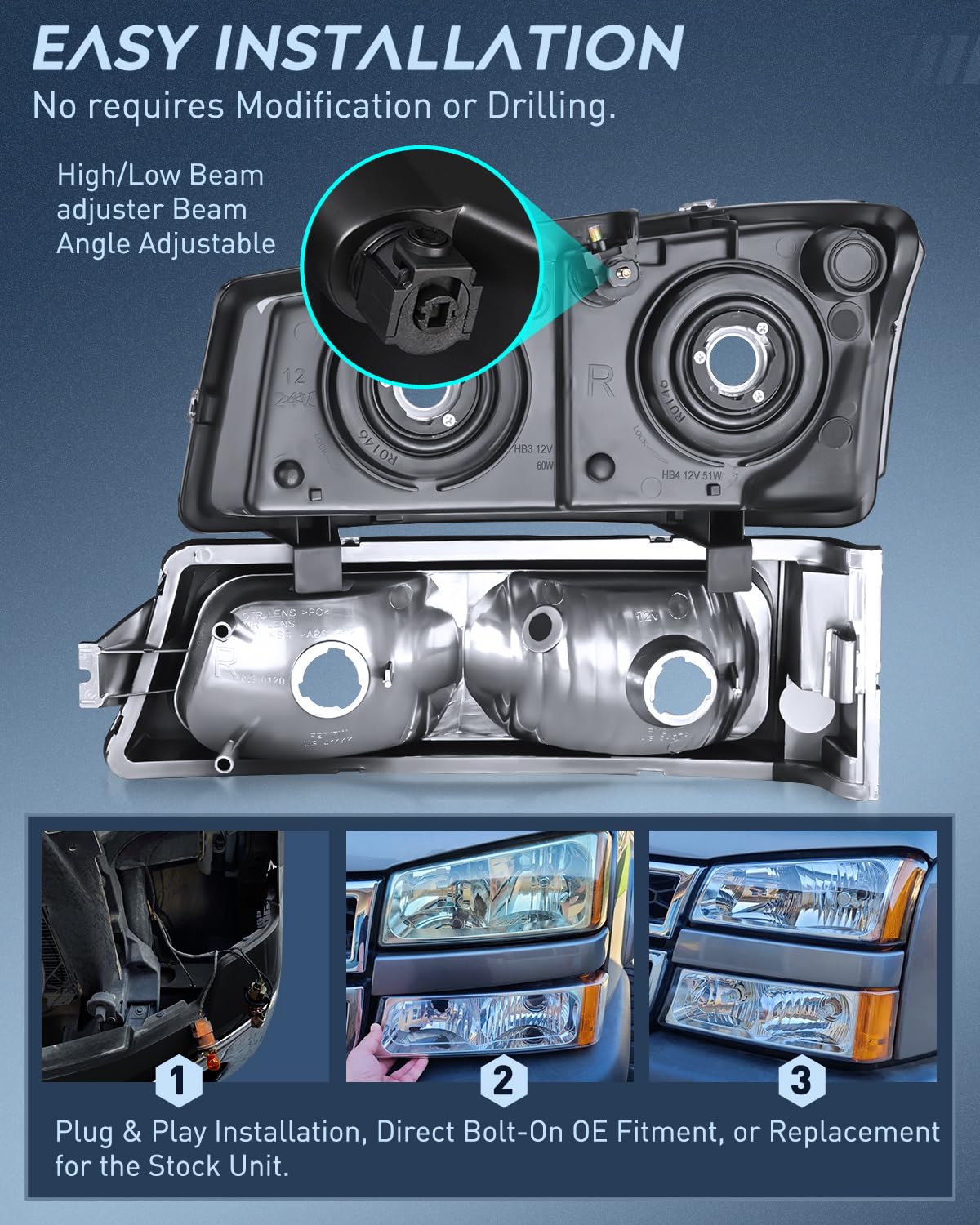 Foto 7 | Conjunto De Faros Nilight Para Chevy Silverado Avalanche - Venta Internacional.