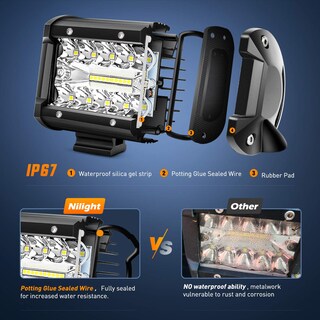 Foto 6 | Barra De Luces Led Nilight Zh416, 4 Unidades, 10 Cm, 60 W, Combo Flood Spot - Venta Internacional.
