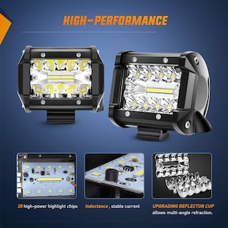 Foto 3 | Barra De Luces Led Nilight, 4 Unidades, 60 W, 6000 Lúmenes, 4 Pulgadas, Para Todo Terreno - Venta Internacional.
