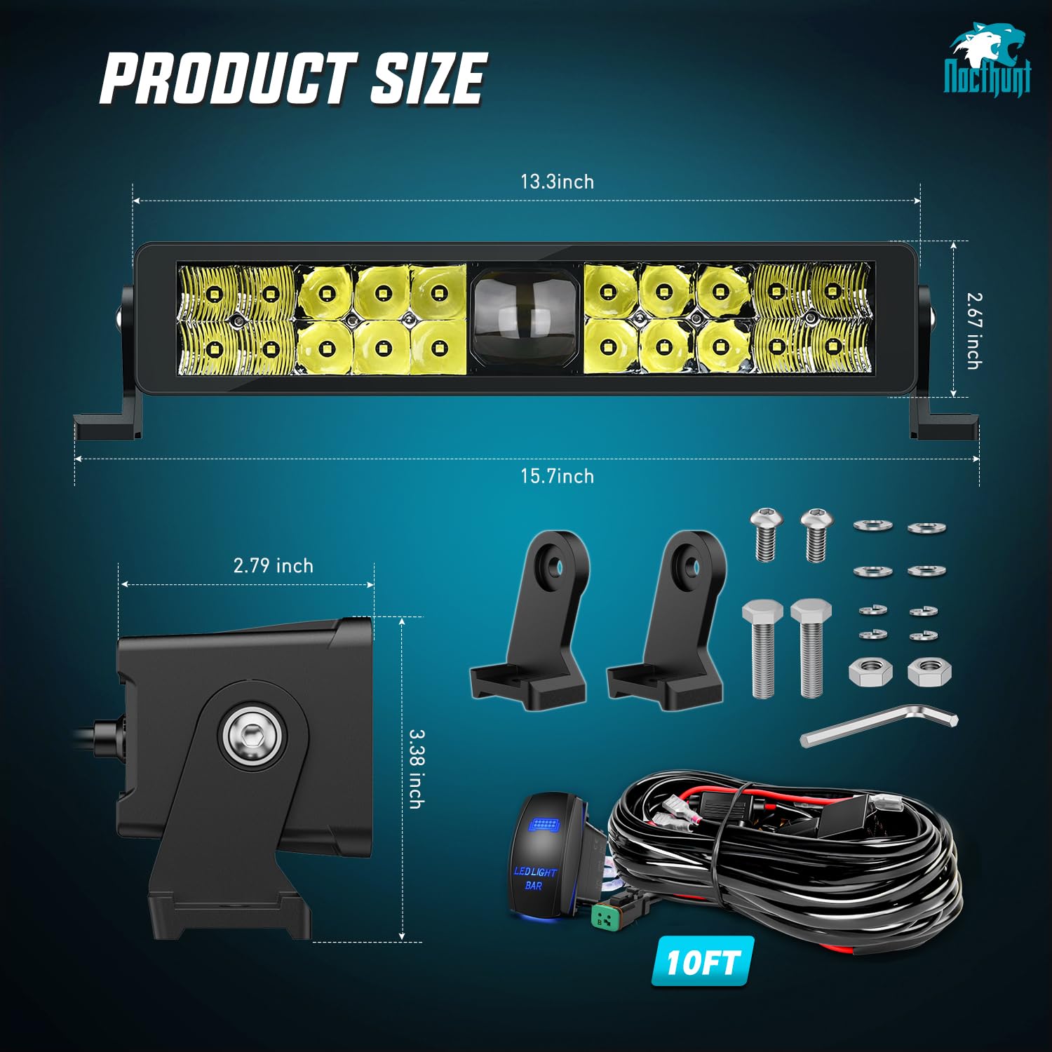 Foto 3 pulgar | Barra De Luces Led Nilight, 14 Pulgadas, 21 Led, Doble Hilera, Spot Flood Combo - Venta Internacional.