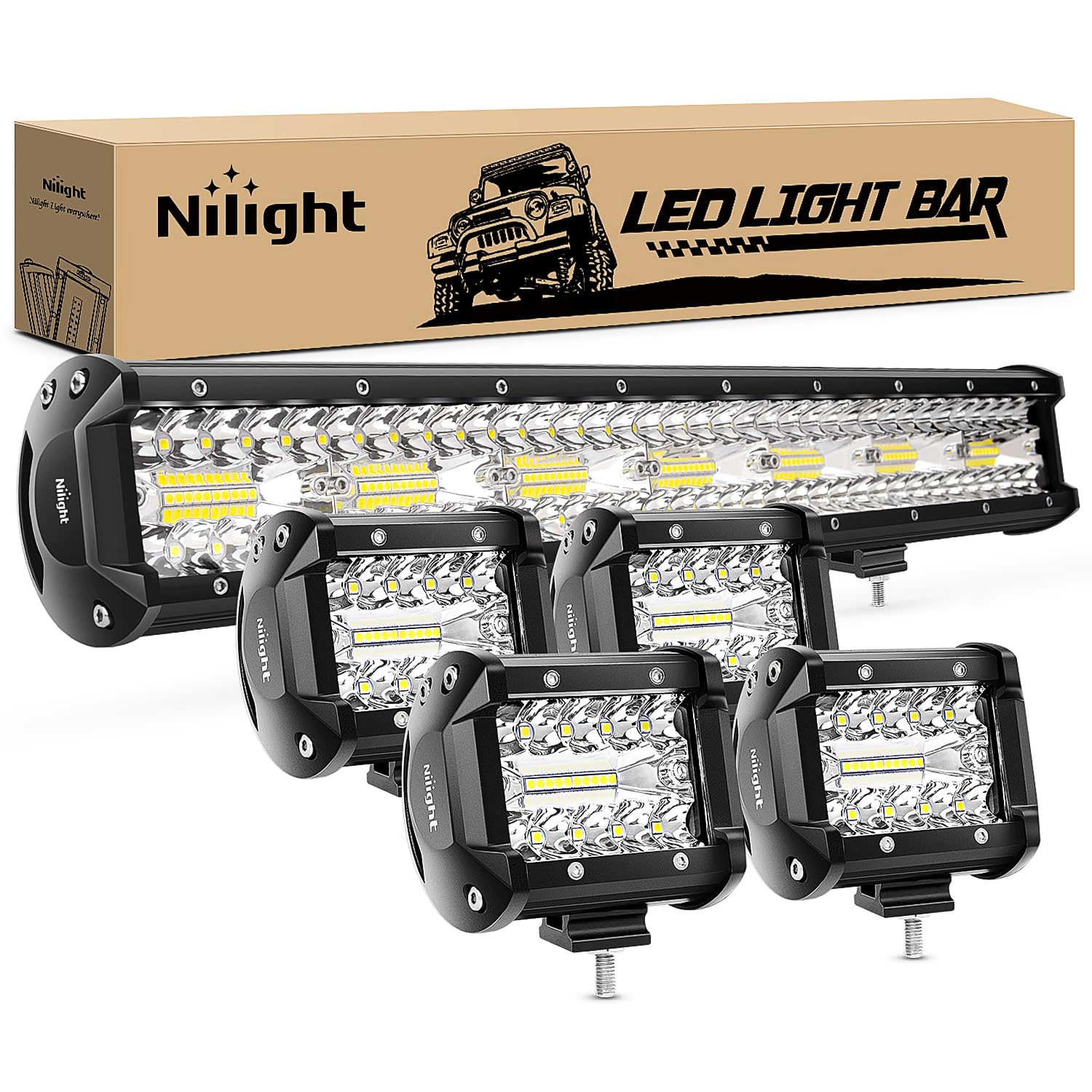 Foto 2 pulgar | Barra De Luces Led Nilight, 20 Pulgadas, 420 W, Triple Hilera, Con Foco De Inundación - Venta Internacional.