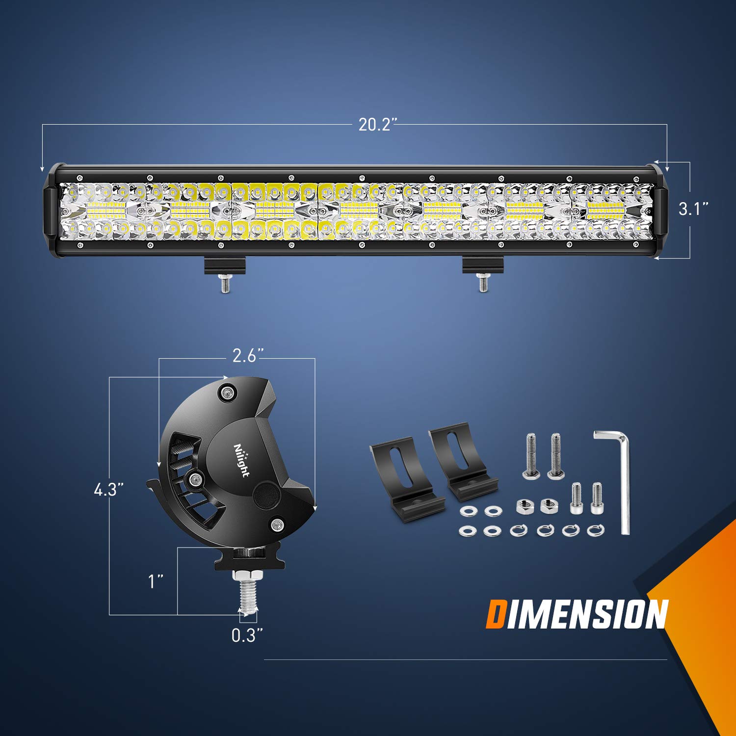 Foto 3 pulgar | Barra De Luces Led Nilight, 20 Pulgadas, 420 W, Triple Hilera, Con Foco De Inundación - Venta Internacional.