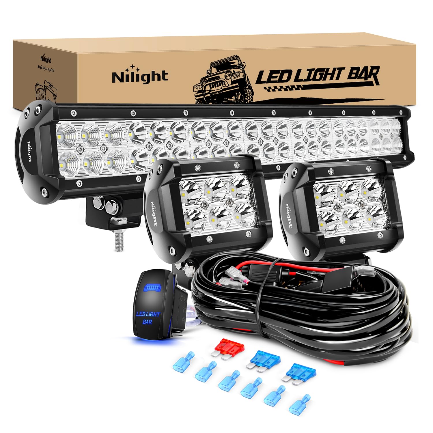 Foto 1 | Barra De Luces Led Nilight, 20 Cm, 126 W, Spot Flood Combo + 2 Cápsulas - Venta Internacional.