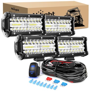Foto 1 | Barra De Luces Led Nilight, 4 Unidades, 120 W, 6.5 Pulgadas, Spot Flood - Venta Internacional.