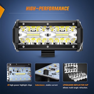 Foto 2 | Barra De Luces Led Nilight, 4 Unidades, 120 W, 6.5 Pulgadas, Spot Flood - Venta Internacional.