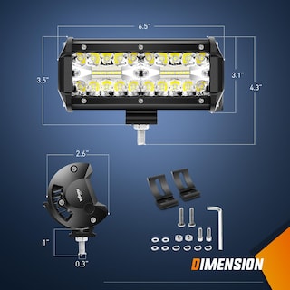 Foto 3 | Barra De Luces Led Nilight, 4 Unidades, 120 W, 6.5 Pulgadas, Spot Flood - Venta Internacional.