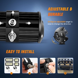 Foto 6 | Barra De Luces Led Nilight, 4 Unidades, 120 W, 6.5 Pulgadas, Spot Flood - Venta Internacional.