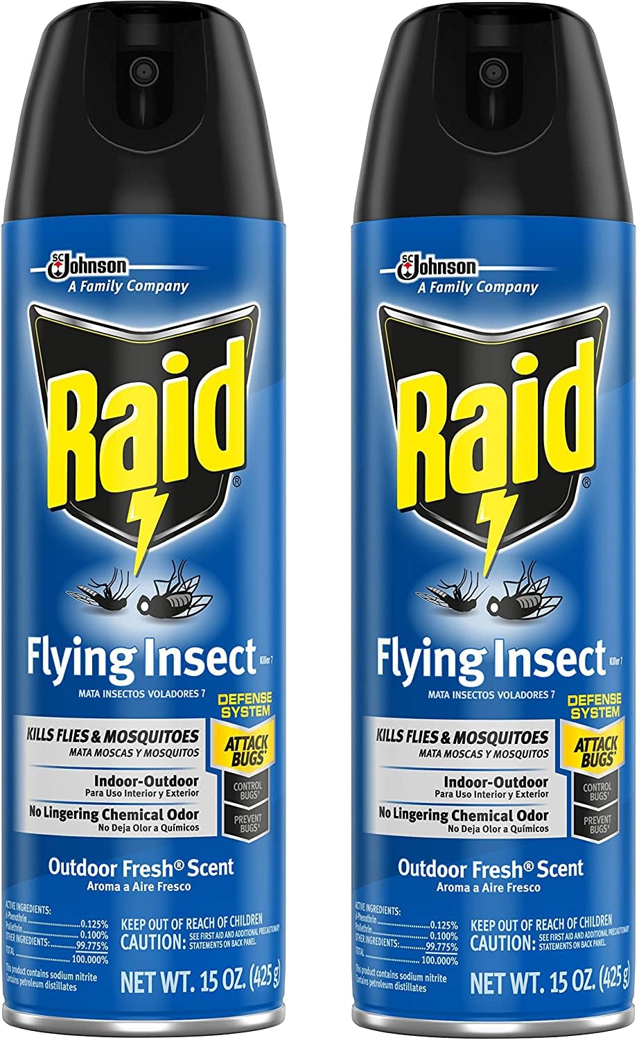 Foto 3 pulgar | Insect Killer Raid Flying, 450 Ml, Paquete De 2 Unidades, Aroma Fresco Para Interiores Y Exteriores - Venta Internacio