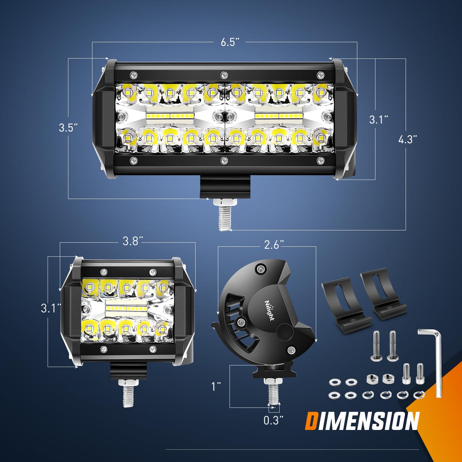 Foto 3 | Cápsulas De Luz Led Y Barra De Luz Nilight De 4 Y 6.5 Pulgadas, 120 W - Venta Internacional.