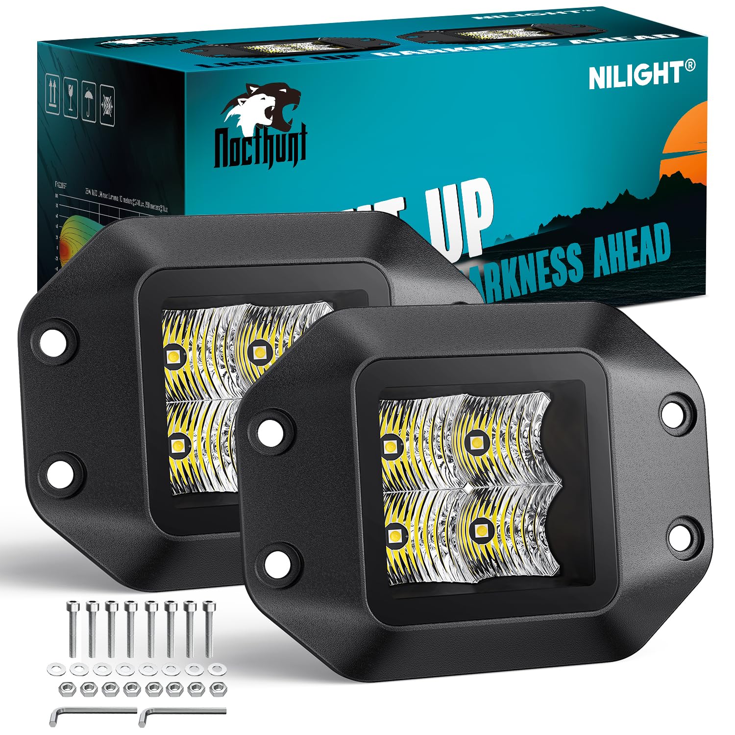 Foto 2 pulgar | Luces Led Para Cápsulas Nilight, Montaje Empotrado, 4,7 Pulgadas, 4 Led, 2 Unidades - Venta Internacional.