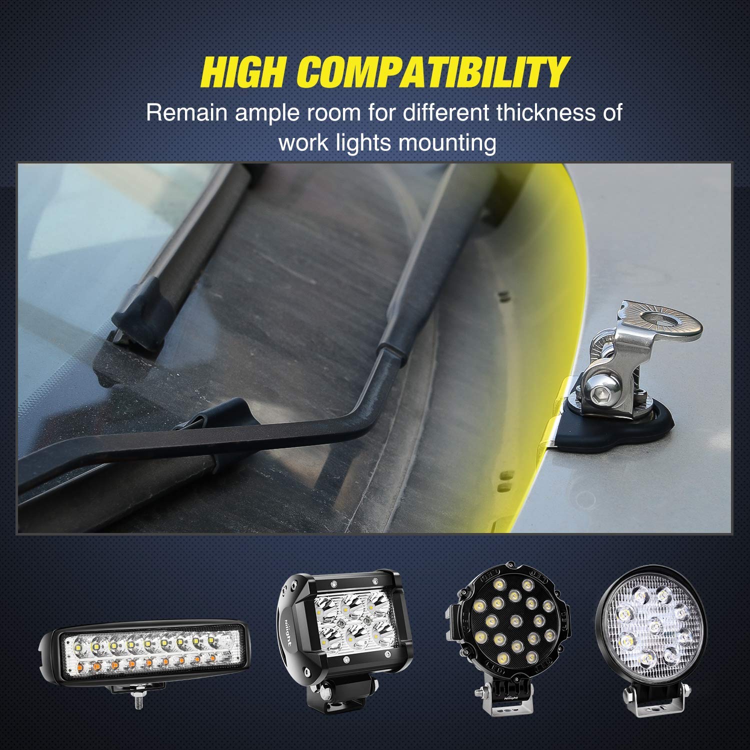 Foto 6 pulgar | Soporte De Montaje Para Barra De Luz Led Universal Nilight, 2 Unidades - Venta Internacional.