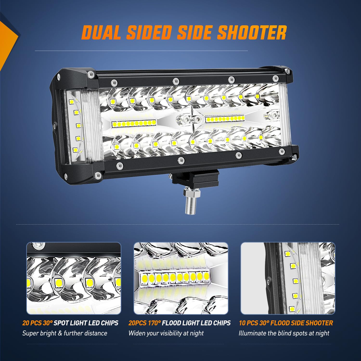 Foto 4 pulgar | Barra De Luces Led Nilight Side Shooter De 7 Pulgadas, 150 W, 2 Unidades - Venta Internacional.