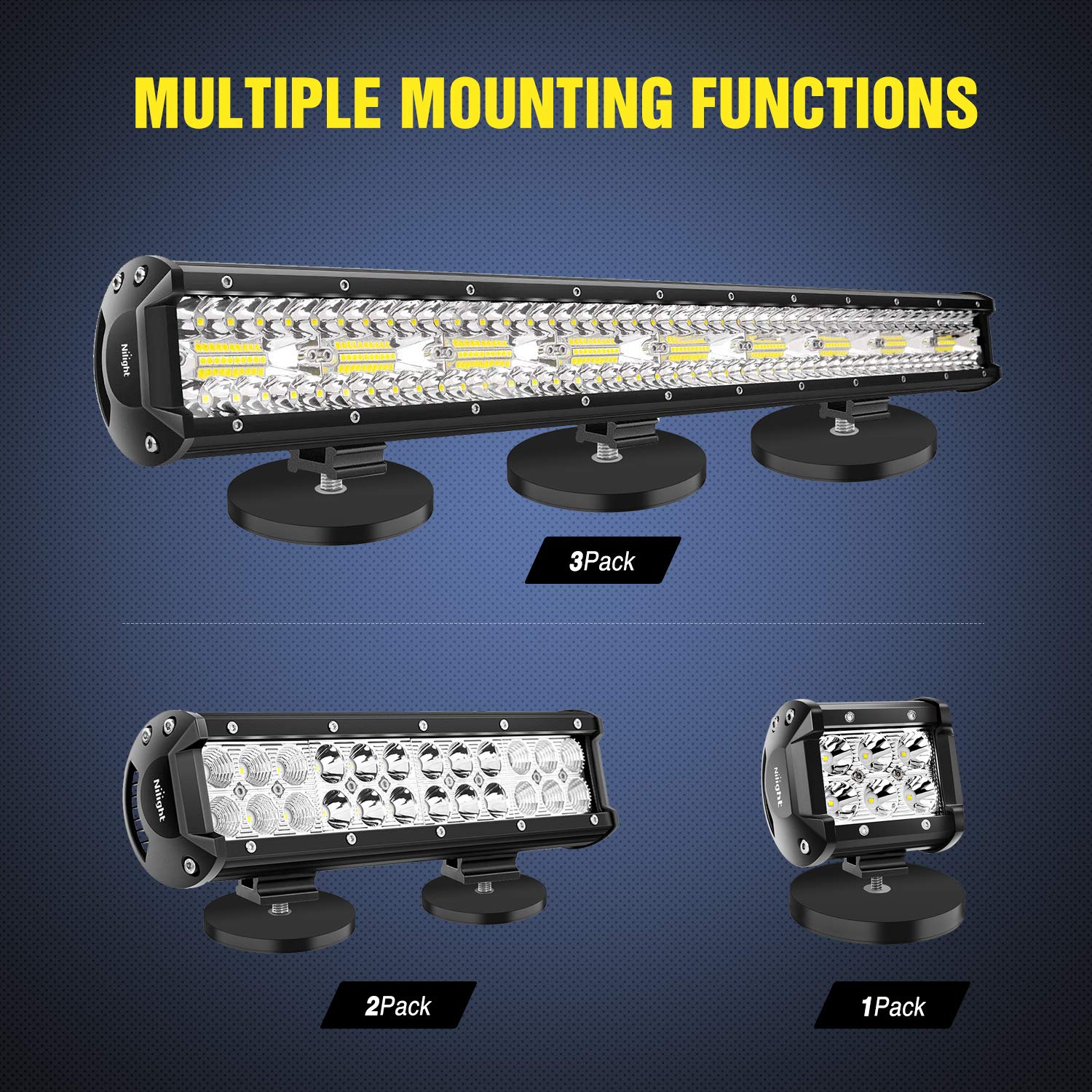 Foto 4 | Soportes De Montaje Para Barra De Luz Led Con Base Magnética Nilight, 2 Unidades - Venta Internacional.
