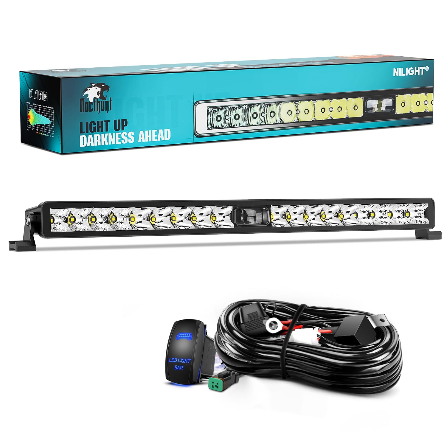 Foto 2 pulgar | Barra De Luces Led Nilight, 22 Pulgadas Y 19 Led, Focos De Una Sola Fila - Venta Internacional.