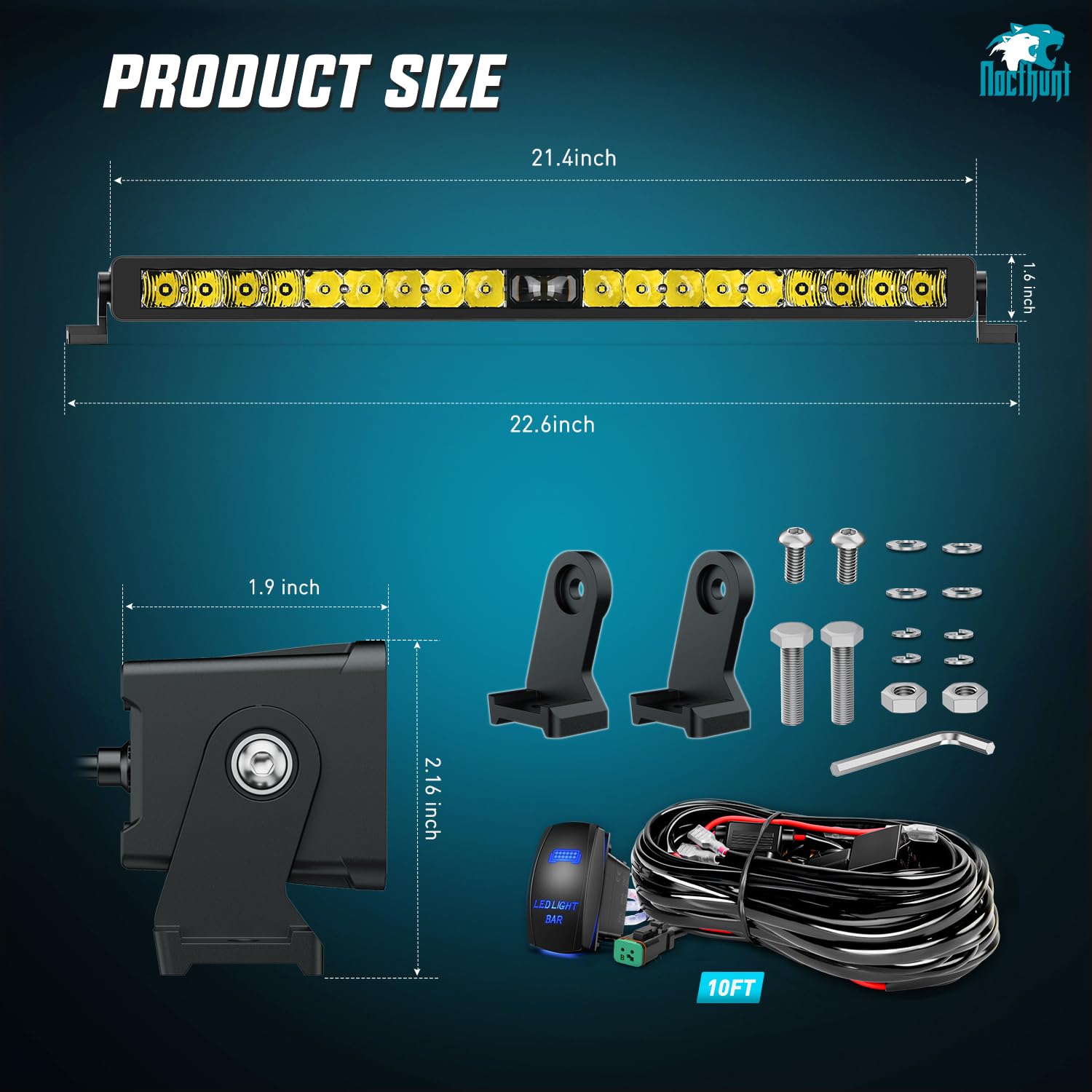 Foto 3 pulgar | Barra De Luces Led Nilight, 22 Pulgadas Y 19 Led, Focos De Una Sola Fila - Venta Internacional.