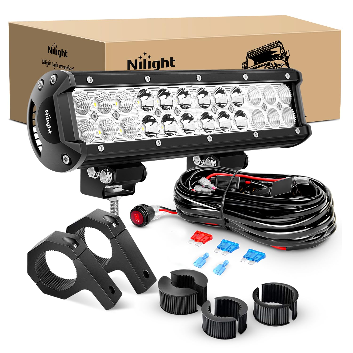 Foto 2 pulgar | Barra De Luces Led Nilight, 12 Pulgadas, 72 W, Spot Flood Combo + Access. - Venta Internacional.