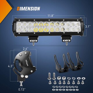 Foto 2 | Barra De Luces Led Nilight, 12 Pulgadas, 72 W, Spot Flood Combo + Access. - Venta Internacional.