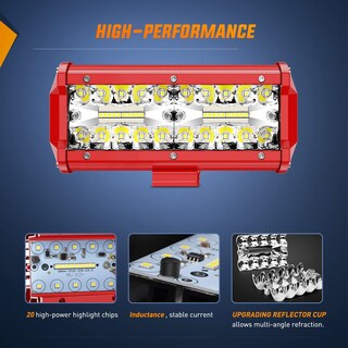 Foto 2 | Barra De Luces Led Nilight, 2 Unidades, 16,5 Cm, Triple Hilera, 120 W, Spot Flood - Venta Internacional.