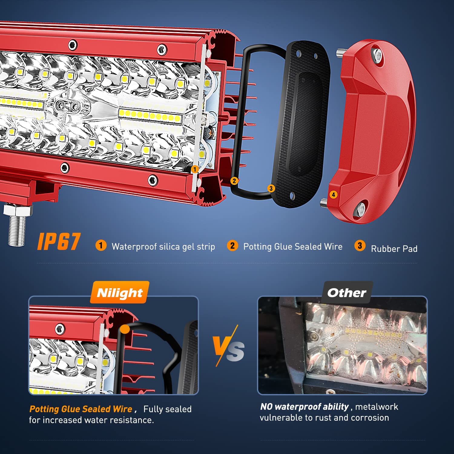 Foto 4 | Barra De Luces Led Nilight, 2 Unidades, 16,5 Cm, Triple Hilera, 120 W, Spot Flood - Venta Internacional.