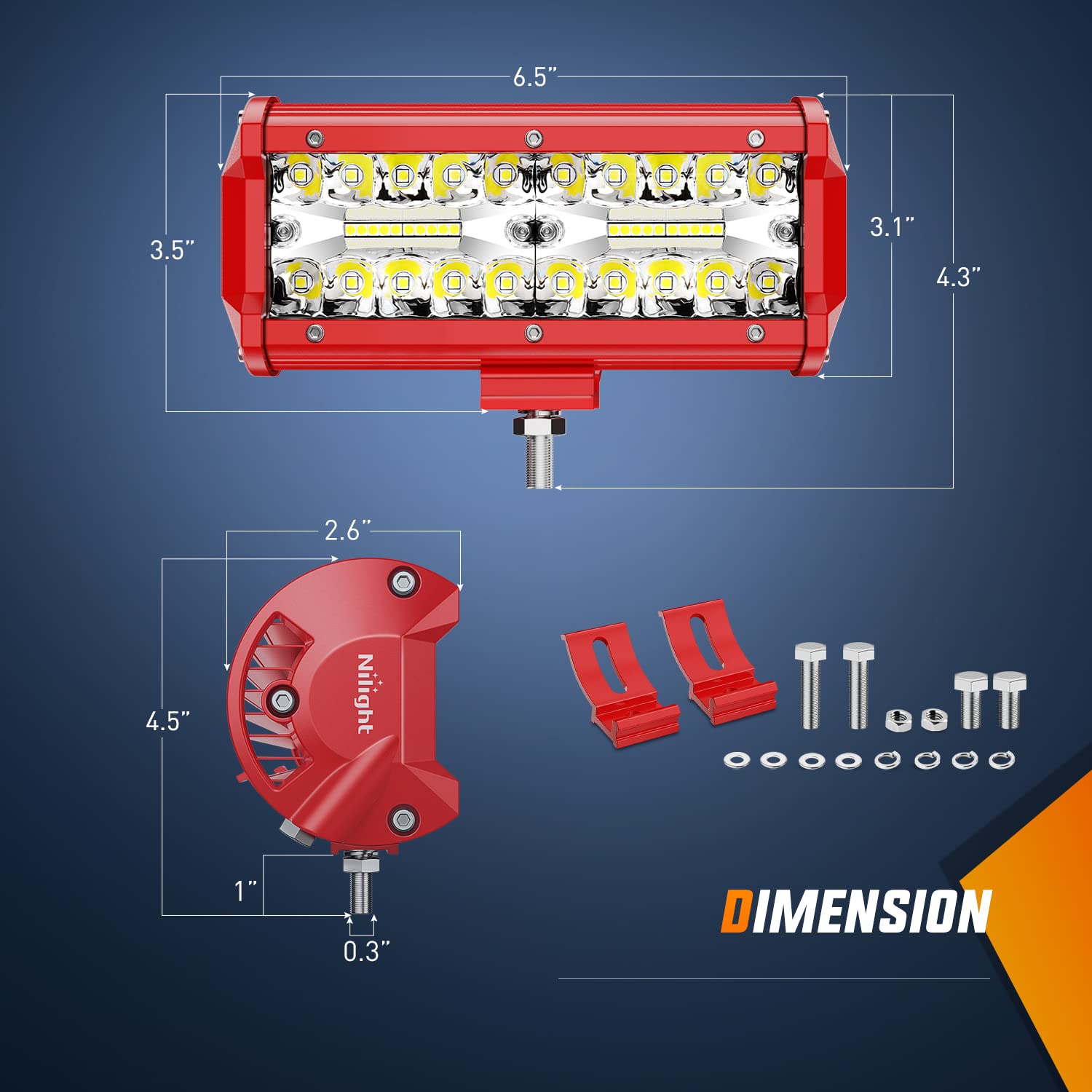 Foto 6 | Barra De Luces Led Nilight, 2 Unidades, 16,5 Cm, Triple Hilera, 120 W, Spot Flood - Venta Internacional.