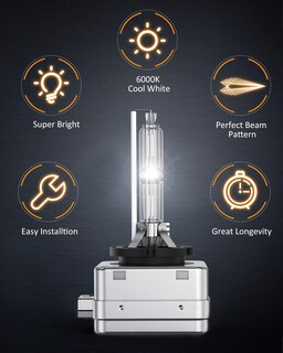 Foto 5 | Bombillas Hid Para Faros Delanteros Nilight D3s 6000 K, Color Blanco Diamante, Paquete De 2 - Venta Internacional.
