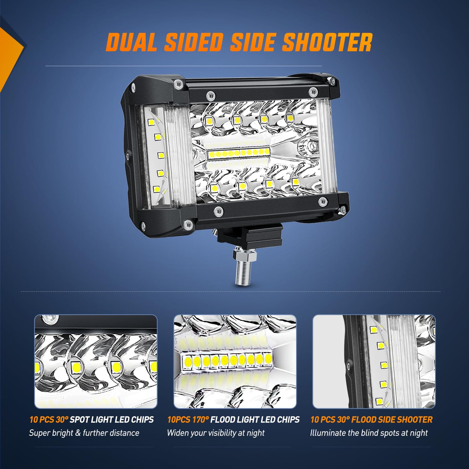Foto 4 pulgar | Barra De Luces Led Nilight Side Shooter, 4,3 Pulgadas, 60 W, 2 Unidades - Venta Internacional.
