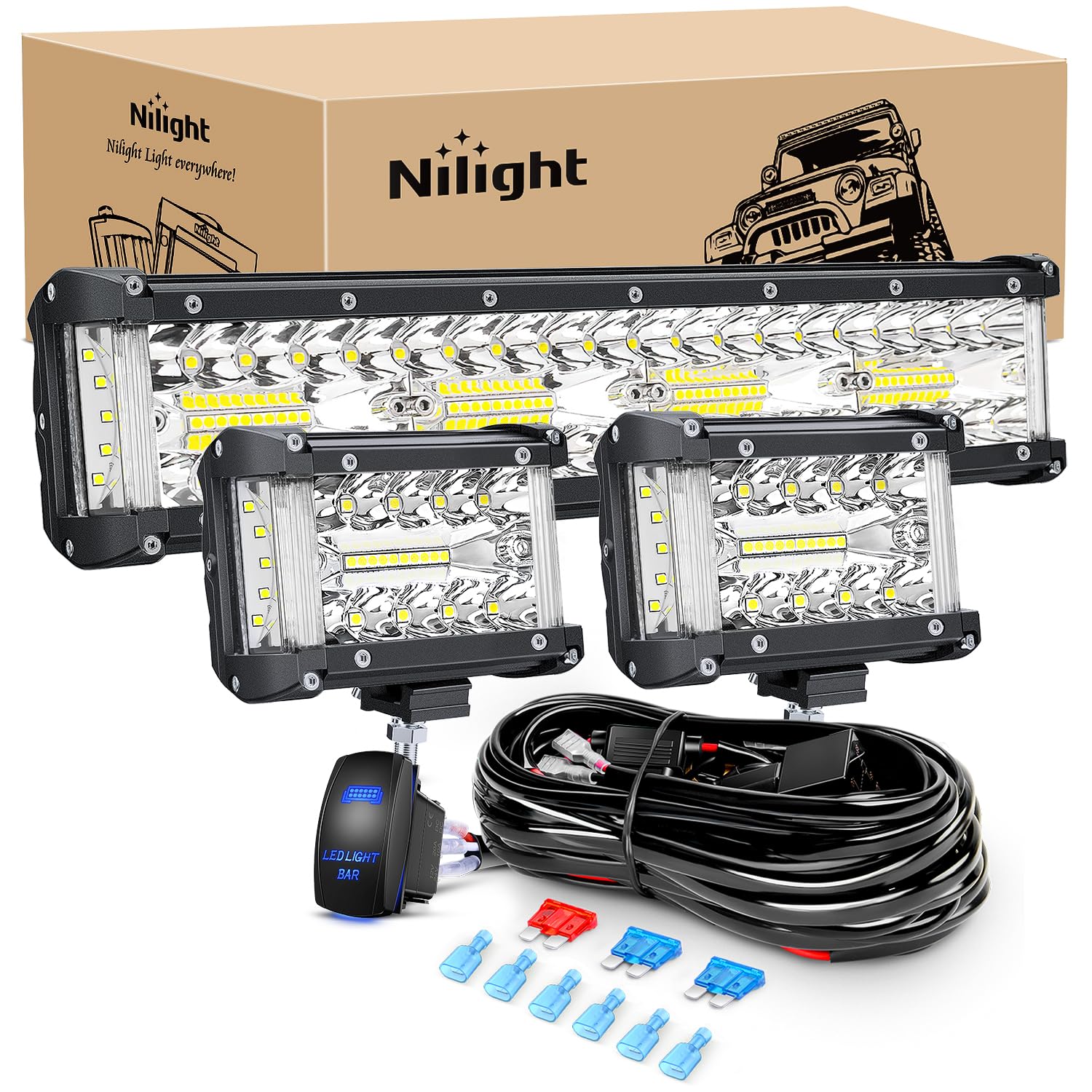 Foto 2 pulgar | Set De Barras De Luz Led Nilight Side Shooter De 30 Cm Con 2 Cápsulas - Venta Internacional.