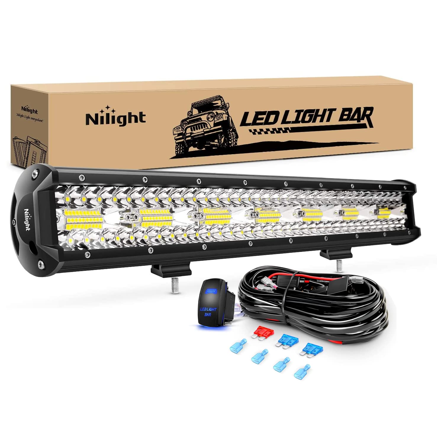 Foto 2 pulgar | Barra De Luces Led Nilight De 20 Pulgadas, 420 W, Triple Fila, 42000 Lm, 12 V - Venta Internacional.