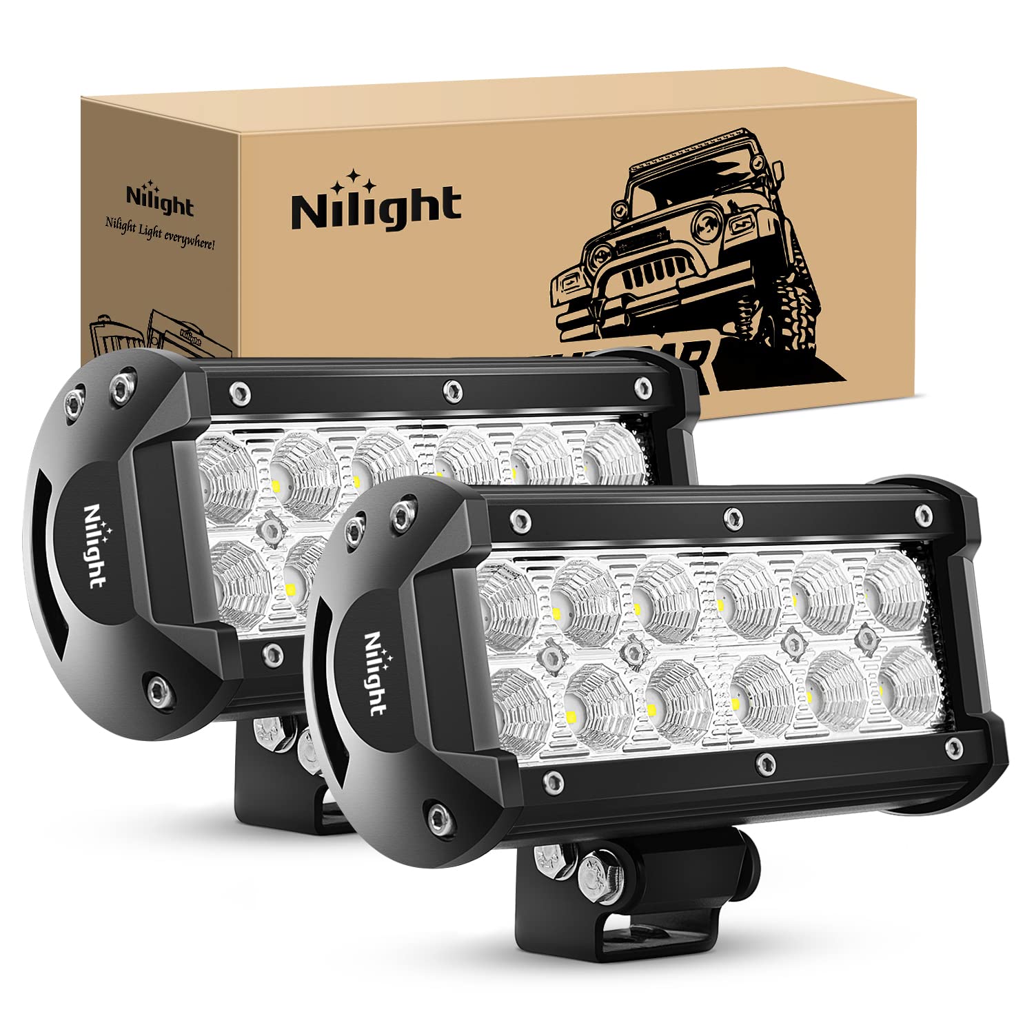 Foto 2 pulgar | Barra De Luces Led Nilight 60002f-b 36 W 16,5 Cm Flood Para Camiones - Venta Internacional.