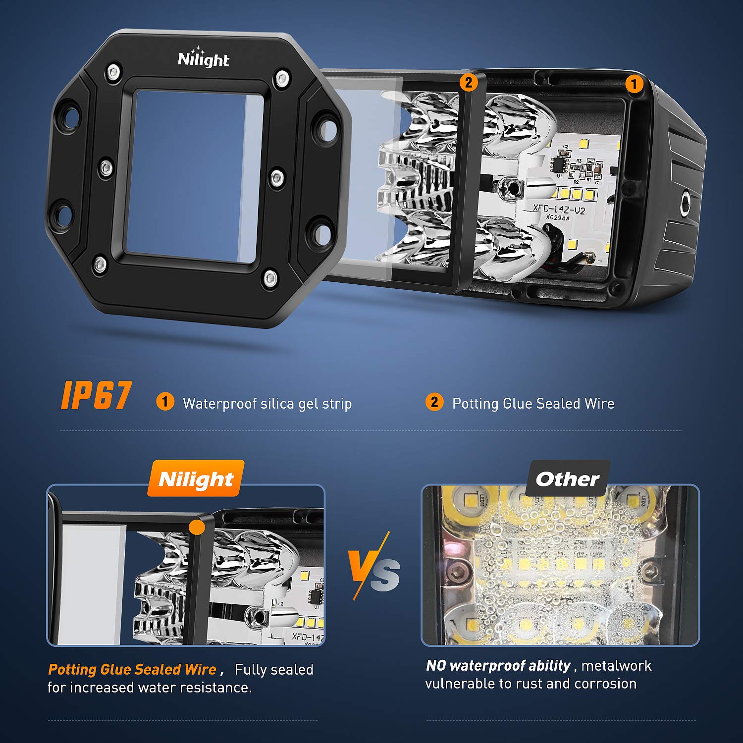 Foto 5 pulgar | Paquete De Luces Led Nilight, 42 W, Montaje Empotrado, Spot Flood, 2 Unidades - Venta Internacional.