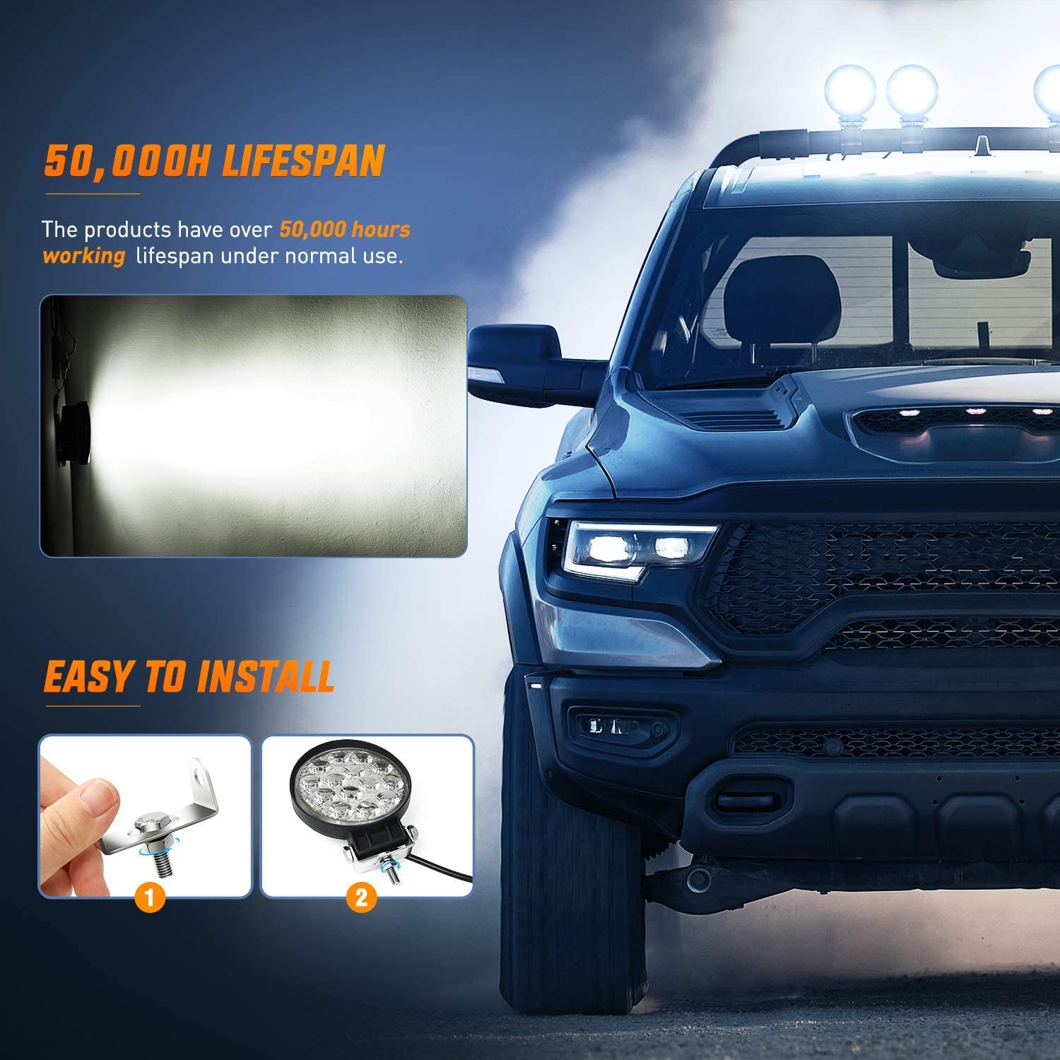 Foto 6 | Luz De Inundación Redonda Led Pods Nilight De 4,5 Pulgadas, 42 W, 4200 Lúmenes - Venta Internacional.