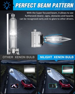 Foto 2 | Bombillas Para Faros Delanteros Nilight D1s Hid Xenon 6000 K 12 V, Paquete De 2 - Venta Internacional.