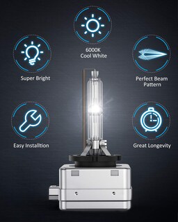 Foto 6 | Bombillas Para Faros Delanteros Nilight D1s Hid Xenon 6000 K 12 V, Paquete De 2 - Venta Internacional.