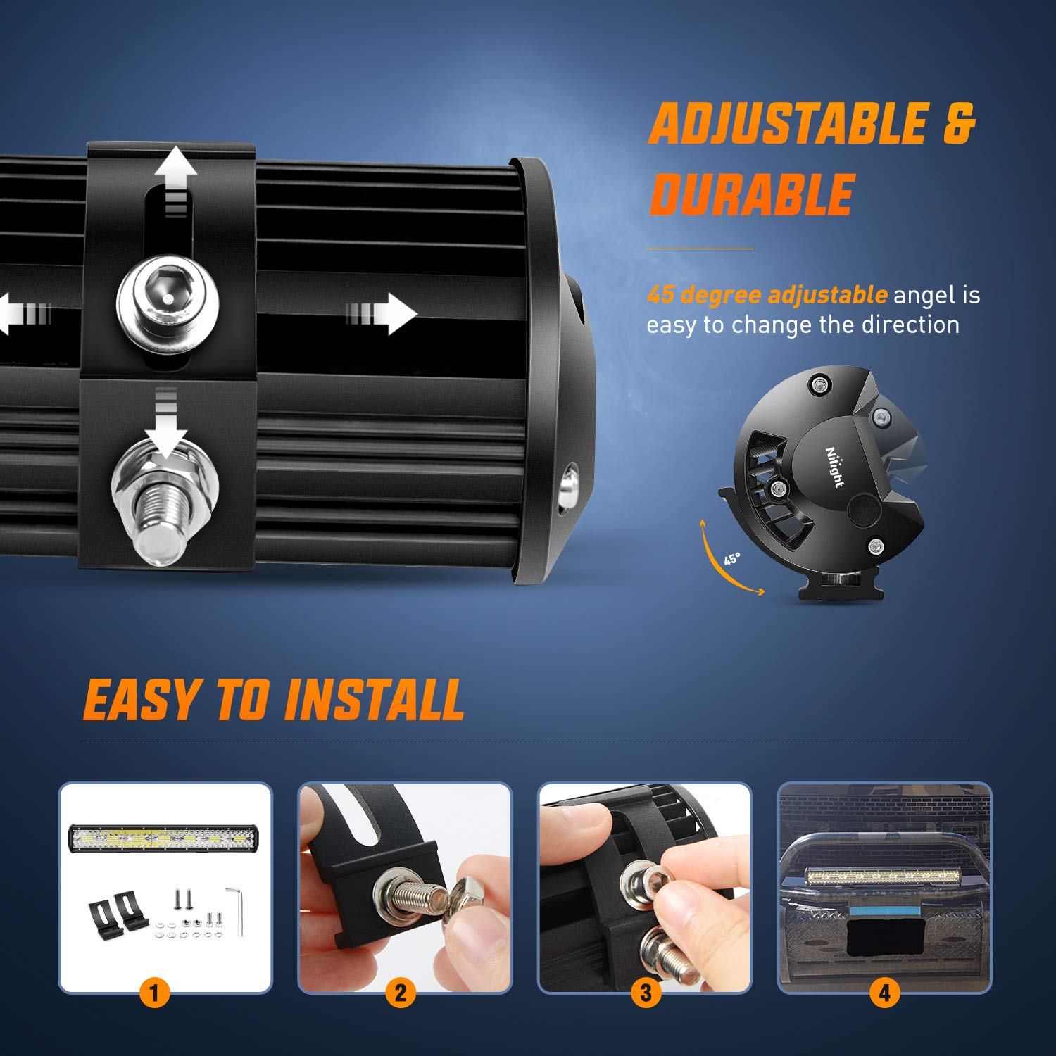 Foto 7 pulgar | Barra De Luces Led Nilight Zh409 De 20 Cm, 420 W, Triple Fila, 42000 Lúmenes - Venta Internacional.