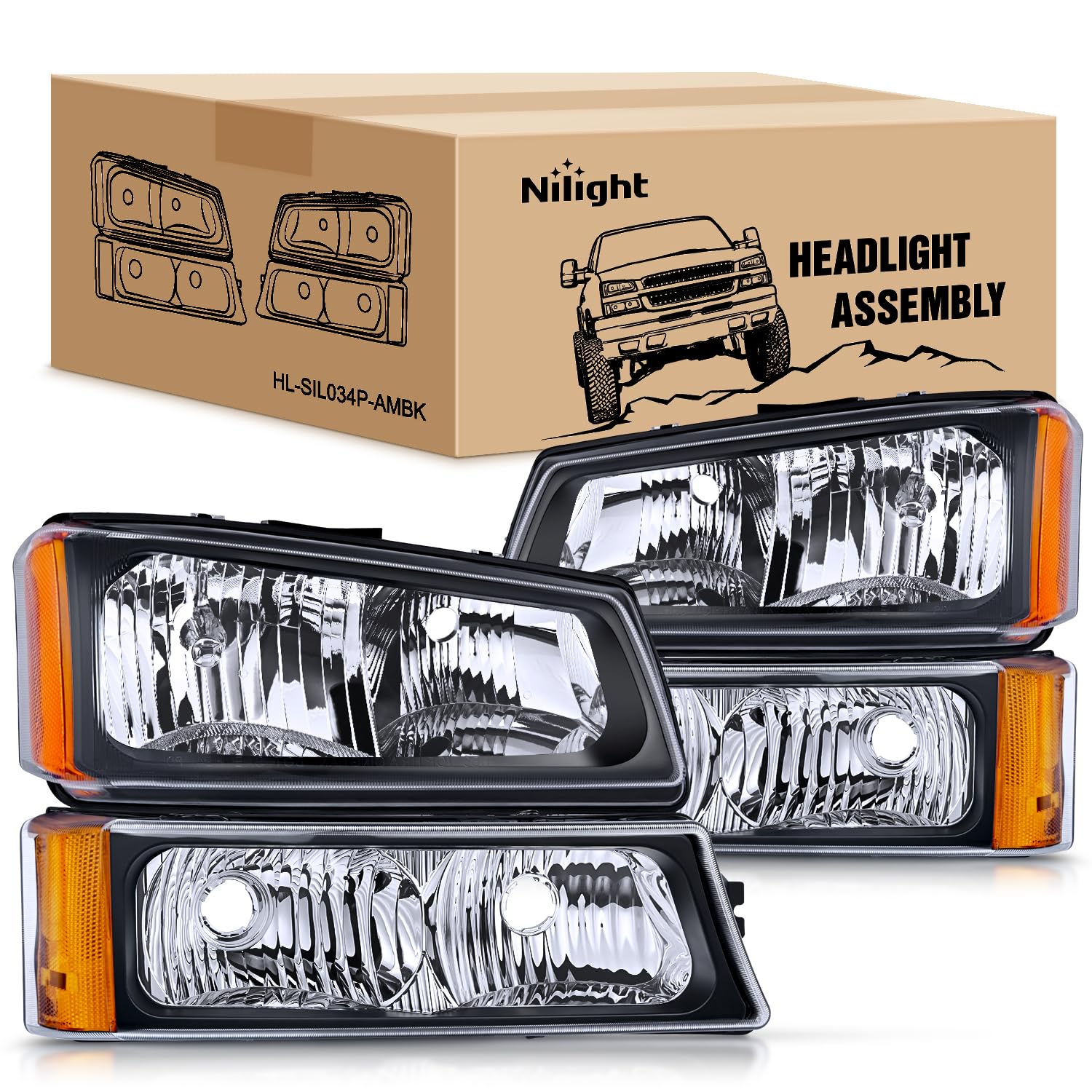 Foto 2 pulgar | Conjunto De Faros Nilight Para Chevy Silverado 2003-2006 - Venta Internacional.