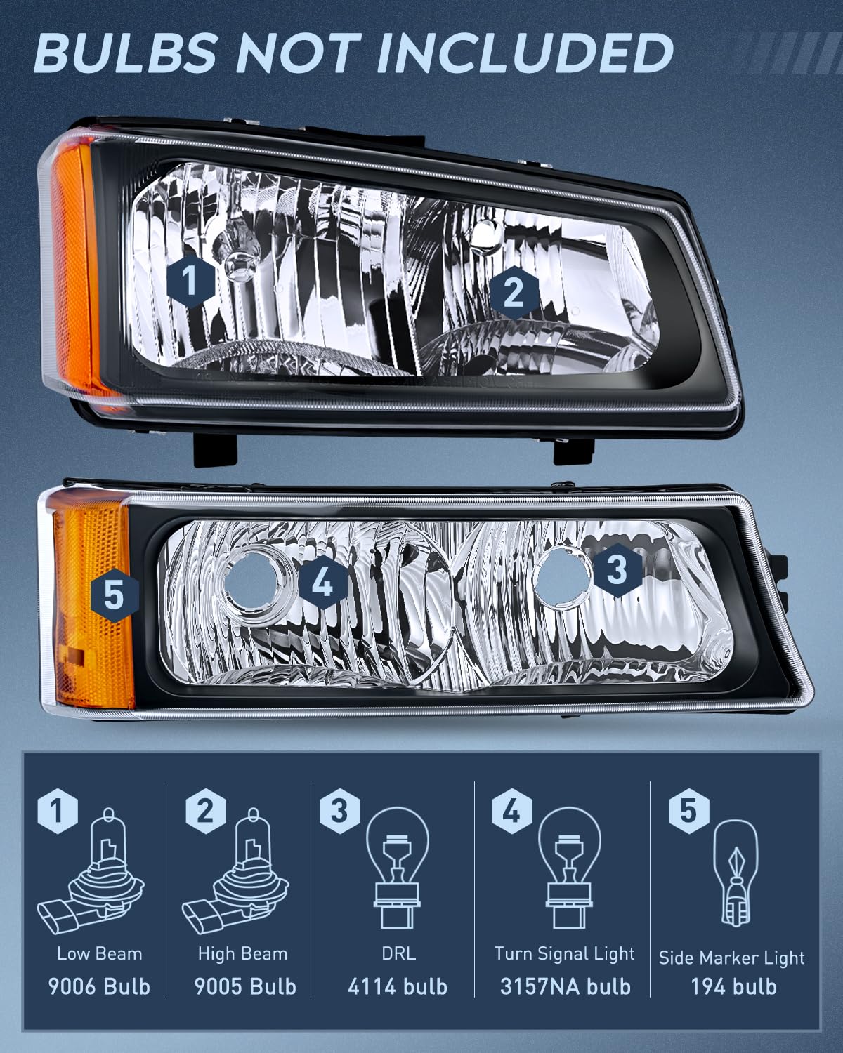 Foto 3 pulgar | Conjunto De Faros Nilight Para Chevy Silverado 2003-2006 - Venta Internacional.