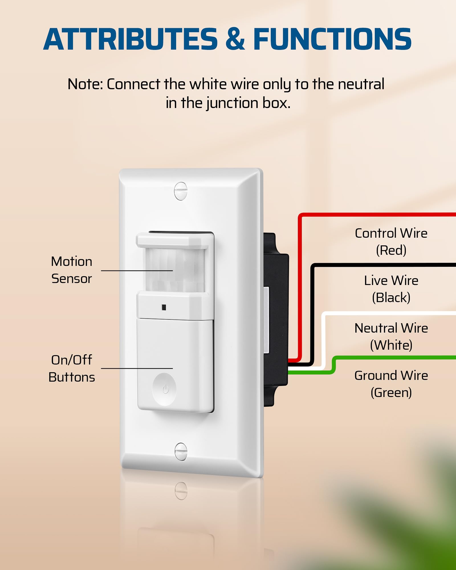 Foto 6 | Interruptor De Luz Con Sensor De Movimiento Dewenwils Unipolar 5a 120v - Venta Internacional.