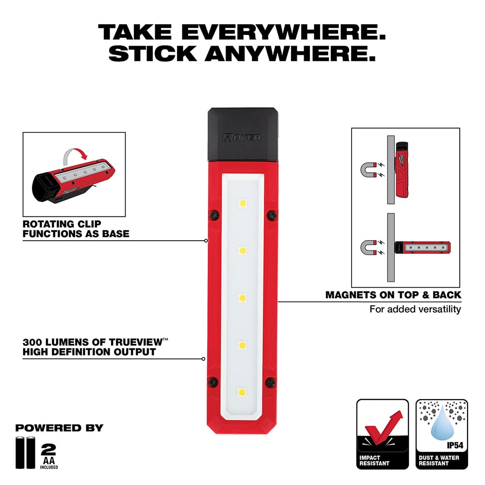 Foto 4 pulgar | Lámpara Led Magnética Milwaukee Rover De 300 Lúmenes, Ip54 - Venta Internacional.
