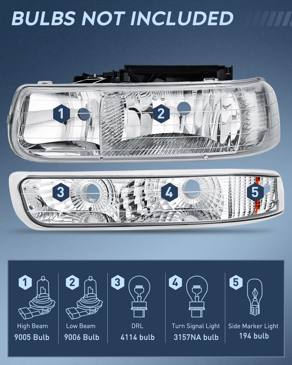 Foto 3 pulgar | Conjunto De Faros Nilight Para Chevy Silverado 1999-2002 - Venta Internacional.