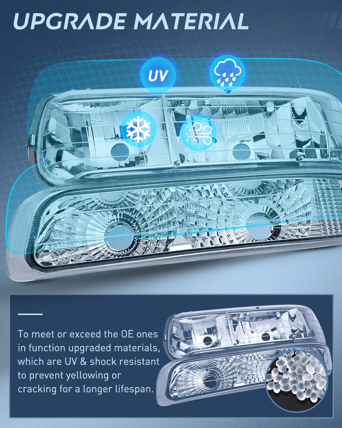 Foto 6 | Conjunto De Faros Nilight Para Chevy Silverado 1999-2002 - Venta Internacional.