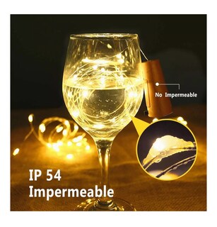 Foto 4 | Luces Belug Para Botellas Luz Corcho Tira Led 2m 20 Led 10 piezas color Café