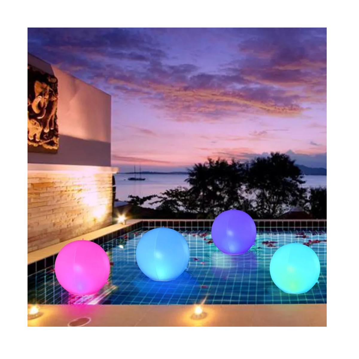 Foto 4 pulgar | Luces Led Inflables Flotantes para Piscina Eo Safe Imports ESI-11119 Blanco