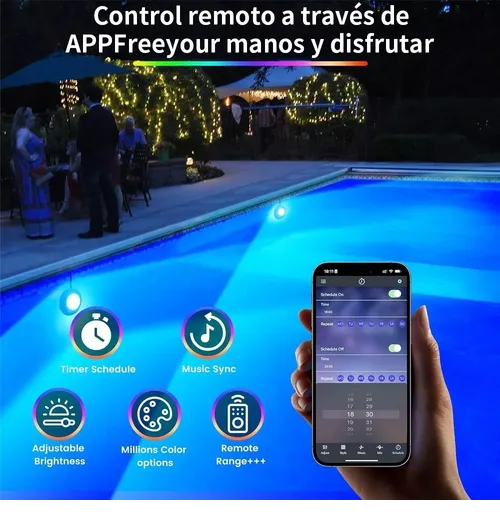 Foto 5 | Luz Xtellar Led Para Piscina 12v 20w Lámpara Colorida Rgb Con Remote