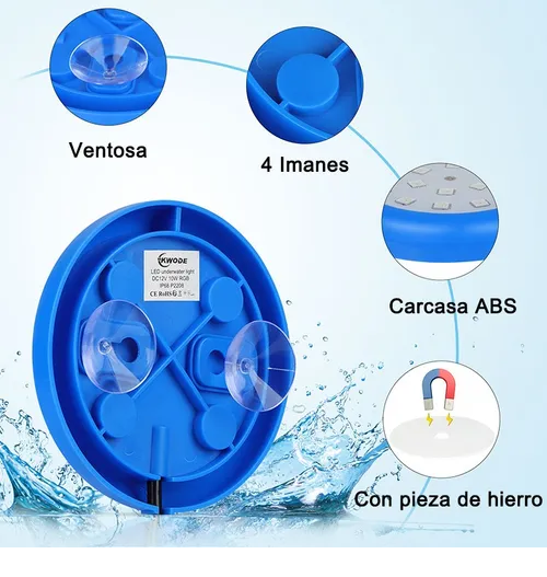 Foto 4 pulgar | Luz Xtellar Xtellar Led Para Piscina Lámpara 10w 12v Rgb Alberca Con Remote