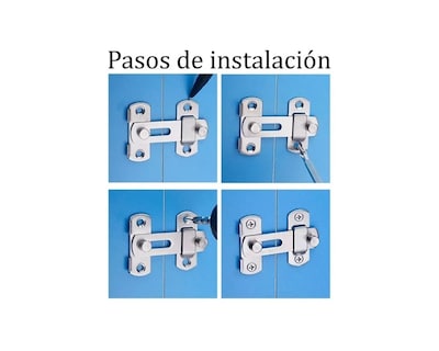 Foto 3 | Cerrojo y Pestillo de Puerta Deslizante de Acero Inoxidable color Plata