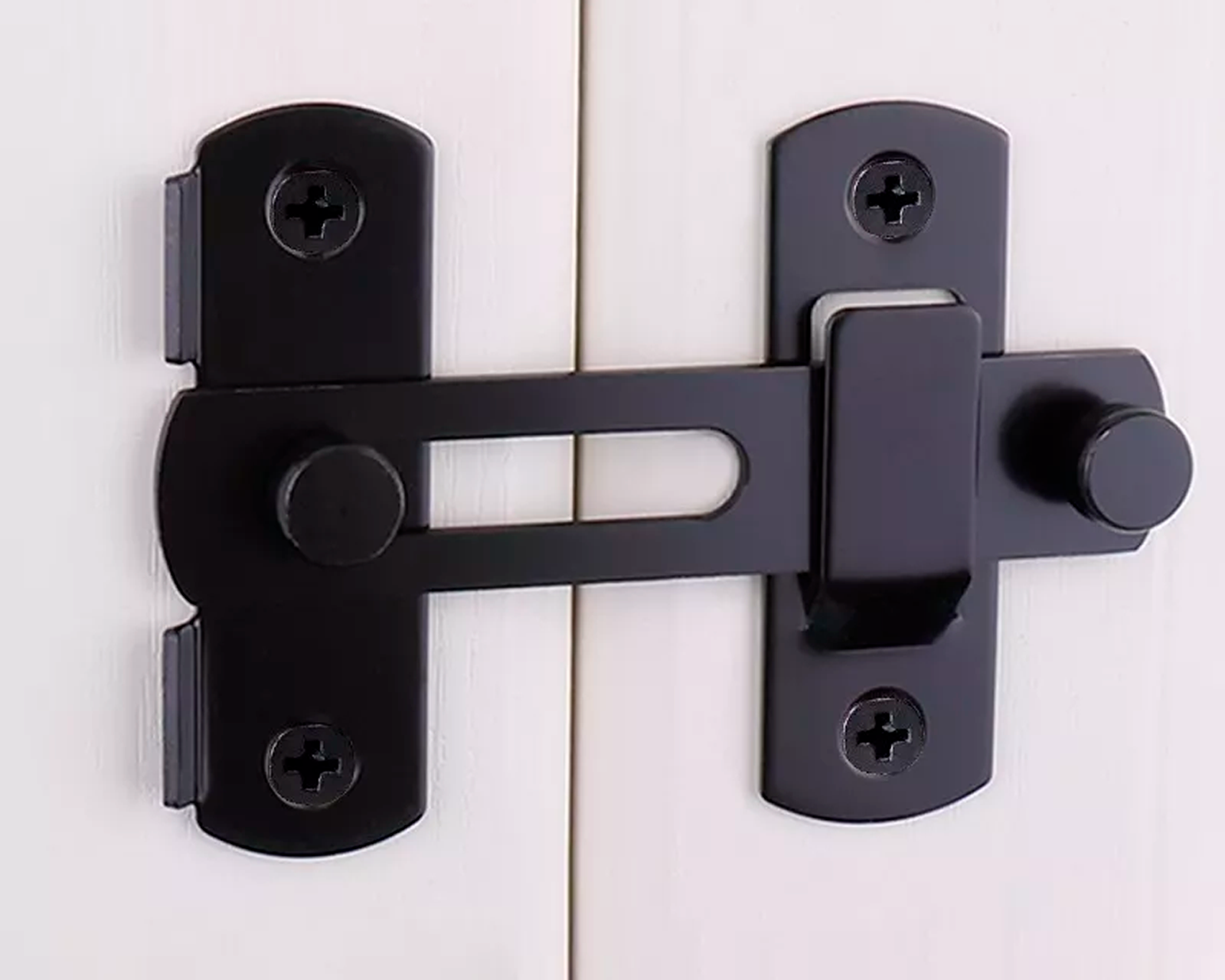 Foto 4 pulgar | Cerrojo y Pestillo de Puerta Deslizante de Acero Inoxidable Negro