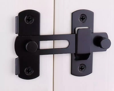 Foto 3 | Cerrojo y Pestillo de Puerta Deslizante de Acero Inoxidable Negro