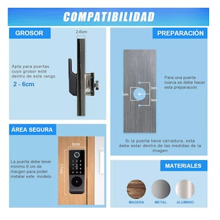 Foto 2 | Chapa Cerradura Inteligente Electrónica Exterior Impermeable Eo Safe Imports Esi-13032 Multicolor